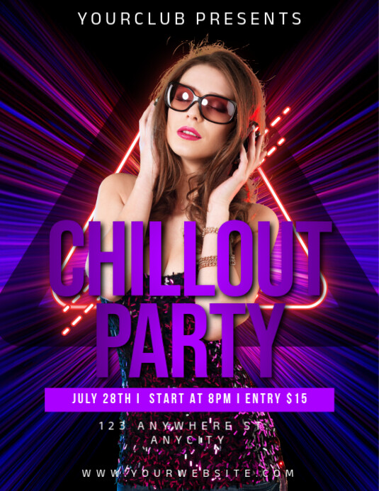 Purple Maksimalis Karaoke Party Pamflet (letter As) Ulotka (US Letter) template