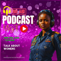 Purple Maksimalis Podcast  Persegi (1:1) template