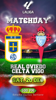 Purple Maksimalis Real Oviedo Vs Celta Vigo Spanish La Liga Match Instagram Story template