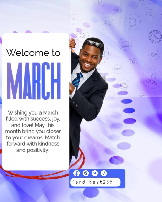 March Welcome Message Template | PosterMyWall