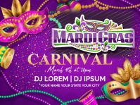 Purple Mardi Gras , Carnival Yard Sign template
