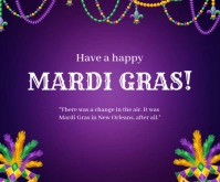 Purple Mardi Gras Carnival Celebration Cards Medium Rectangle template