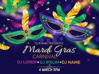 Purple Mardi Gras Carnival Yard Sign Panneau de jardin template