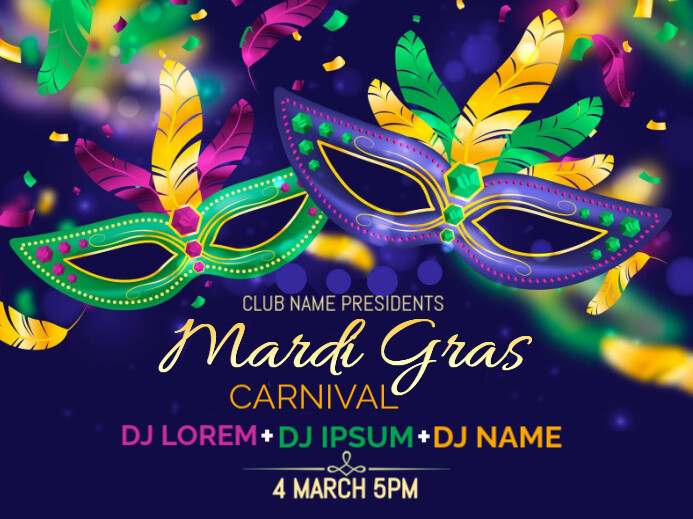 Purple Mardi Gras Carnival Yard Sign 庭院招牌 template