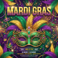 Purple Mardi Gras Celebration Instagram Post template