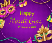 Purple Mardi Gras Celebration Medium Rectangle Mittelgroßes Rechteck template
