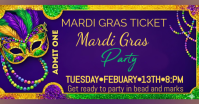 Purple Mardi Gras Party Facebook Shared Image template