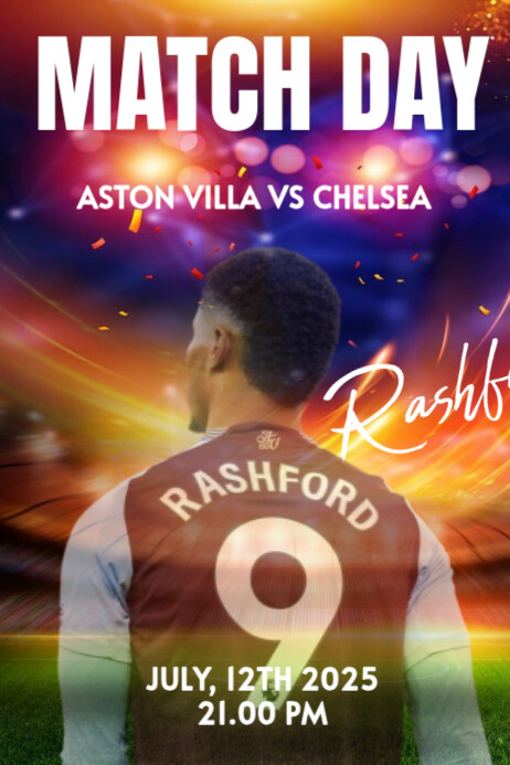 Purple Match Day Soccer Poster template
