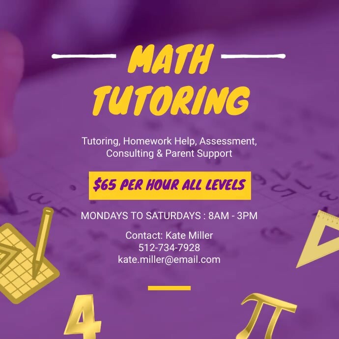 Copy of Purple Math Tutor Instagram Ad | PosterMyWall