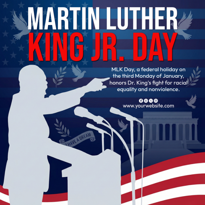 Purple Maximalist , Mlk Day Instagram Post Template | PosterMyWall
