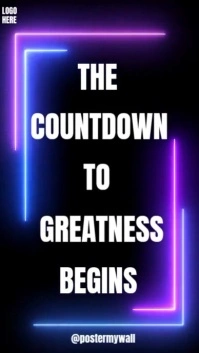 Purple Maximalist ⏳ The Countdown To Greatness Begins | Neon Motion Video Digital Display (9:16) template