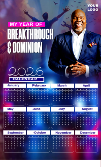 Purple Maximalist 2026 Calendar Template Design Us Legal