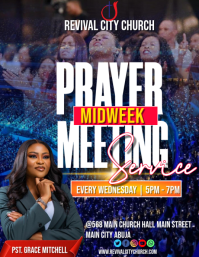 Purple Maximalist 21days Prayer & Fasting Service  Flyer (us Letter) template