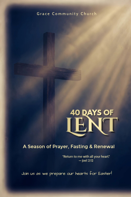 Plantilla de Purple Maximalist 40 Days Of Lent Flyer Template | Church ...