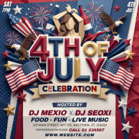 Purple Maximalist 4th of July Celebration Instagram Post template