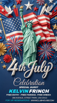 Purple Maximalist 4th of July Celebration Instagram Story template