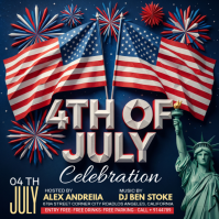 Purple Maximalist 4th of July Celebration Instagram Post template