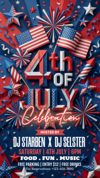 Purple Maximalist 4th of July Celebration Instagram Story template