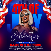 Purple Maximalist 4th of July Celebration Instagram Post template
