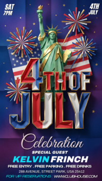 Purple Maximalist 4th of July Celebration Instagram Story template