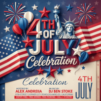 Purple Maximalist 4th of July Celebration Instagram Post template