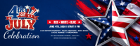 Purple Maximalist 4th of July Celebration Twitter Banner Nagłówek na Twittera template