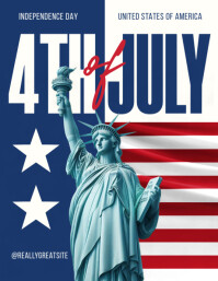 Purple 4th of July Independence Day Flyer Template