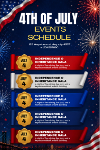 Purple Maximalist 4th of July Gala Poster Плакат template