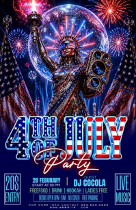 Purple Maximalist 4th of July Party Half Page Wide Video template