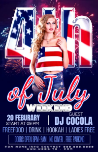 Purple Maximalist 4th of July Party Half Page Wide Video template