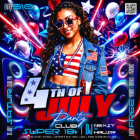 Purple Maximalist 4th of July Party Square Video สี่เหลี่ยมจัตุรัส (1:1) template