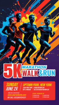 Purple Maximalist 5k Run & Walk Event Instagram Story template