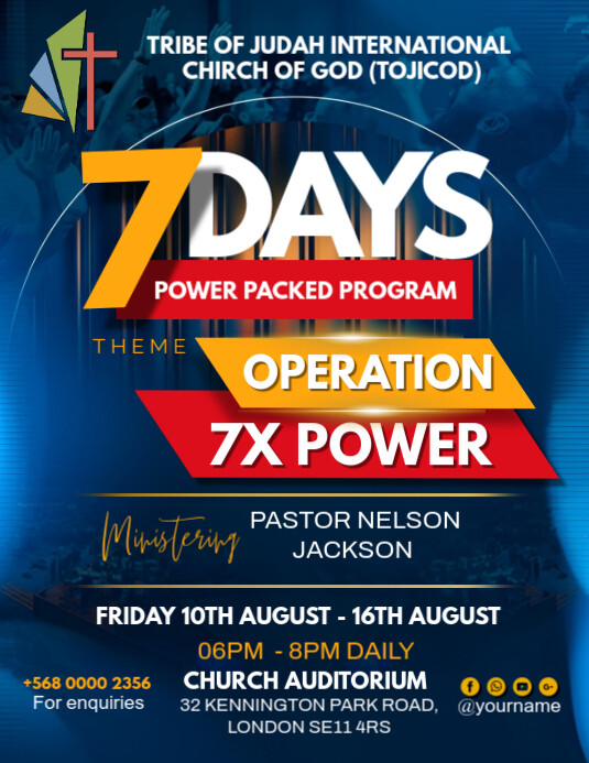 Purple Maximalist 7 Days Power Packed Prayers  Flyer (us Letter) template