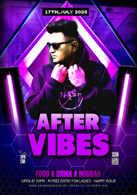 Purple Maximalist After Vibes Party A4 template