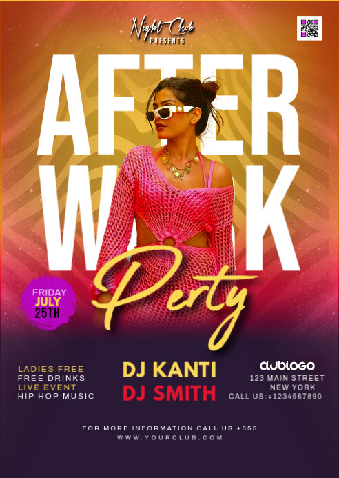 Purple Maximalist After Work Party A6 template