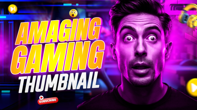 Purple Maximalist Amaging Gaming Youtube Thumbnail Template | PosterMyWall