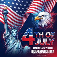 Purple Maximalist America's 250th Independence Day Square Video Persegi (1:1) template