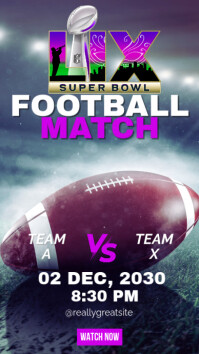 Purple Football Match Instagram Story Template