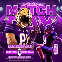Purple Maximalist American Football Match Day Poster Instagram Post template