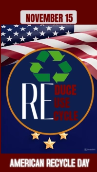 Purple Maximalist American Recycle Day Instagram Story template