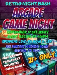 Purple Maximalist  Arcade Game Competition Flyer  Flyer (us Letter) Volante (Carta US) template