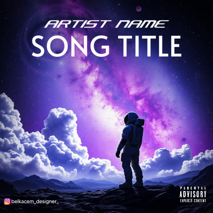 Purple Maximalist Astronaut Space Album Cover Template PosterMyWall