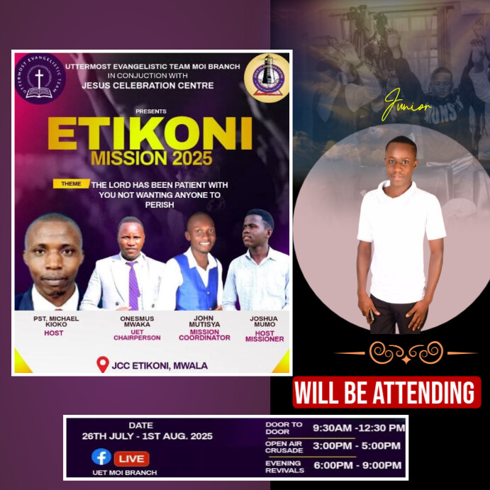 Purple Maximalist Attending Worship Experience  Instagram Post Iphosti le-Instagram template