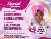 Purple Maximalist Baby Dedication Flyer  Flyer (us Letter) template