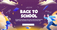 Purple Maximalist Back To School Facebook Shared Image template
