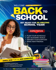 紫色 Back to School Instagram Portrait Template