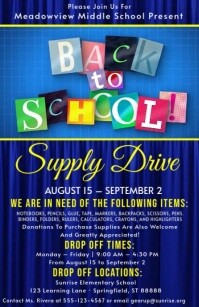 Purple Maximalist Back To School Flyer  Tabloid template