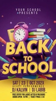 Purple Maximalist Back To School Instagram Reel template