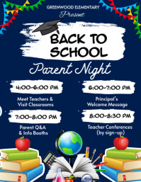 Purple Maximalist Back To School Parent Night Flyer  Flyer (us Letter) template