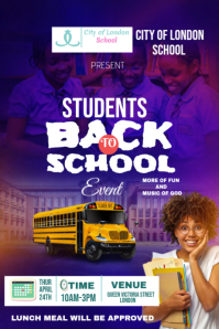 สีน้ำเงิน Back to School Event Poster Template